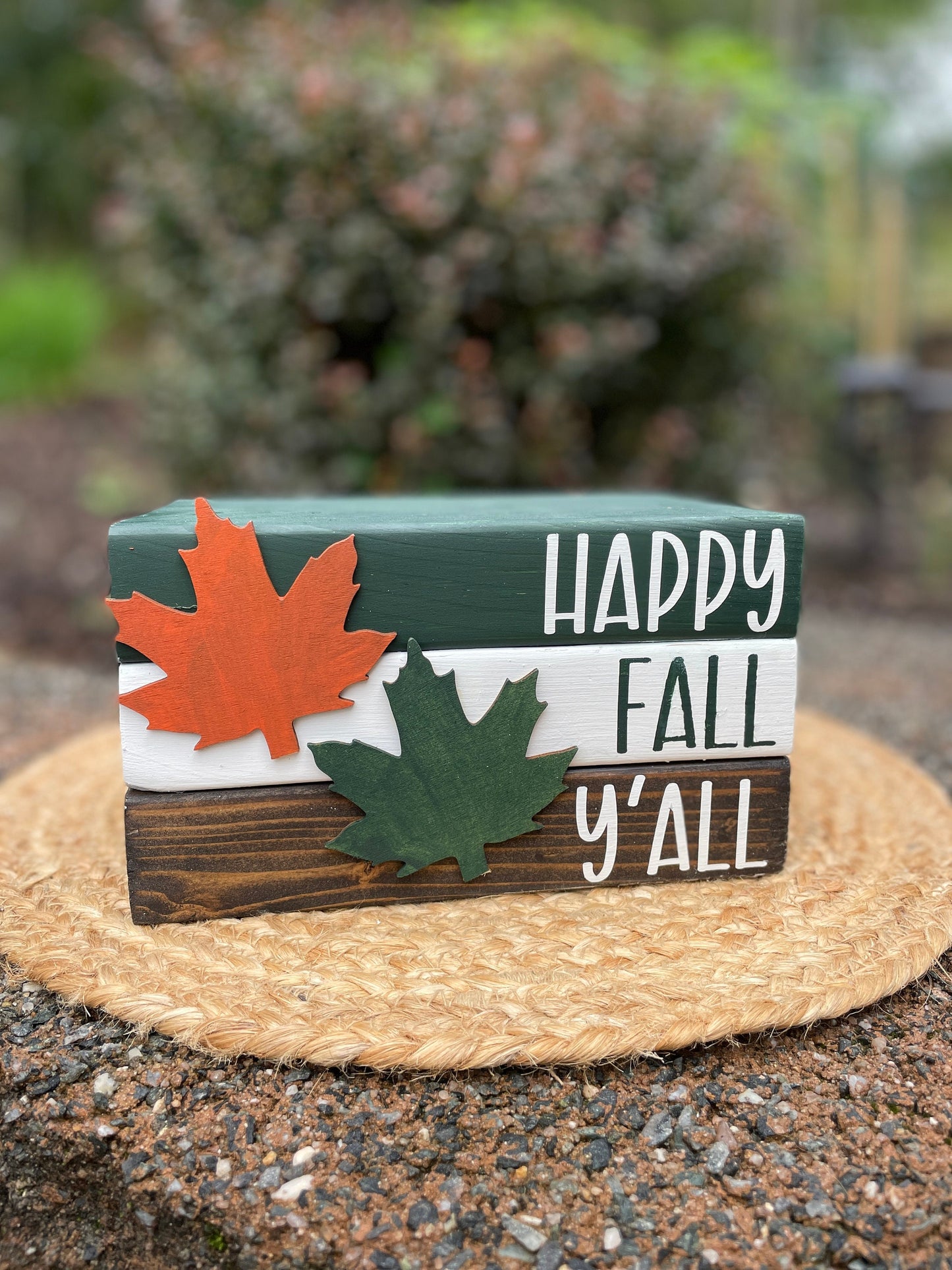 Happy Fall Y'all - Wood Book Stack